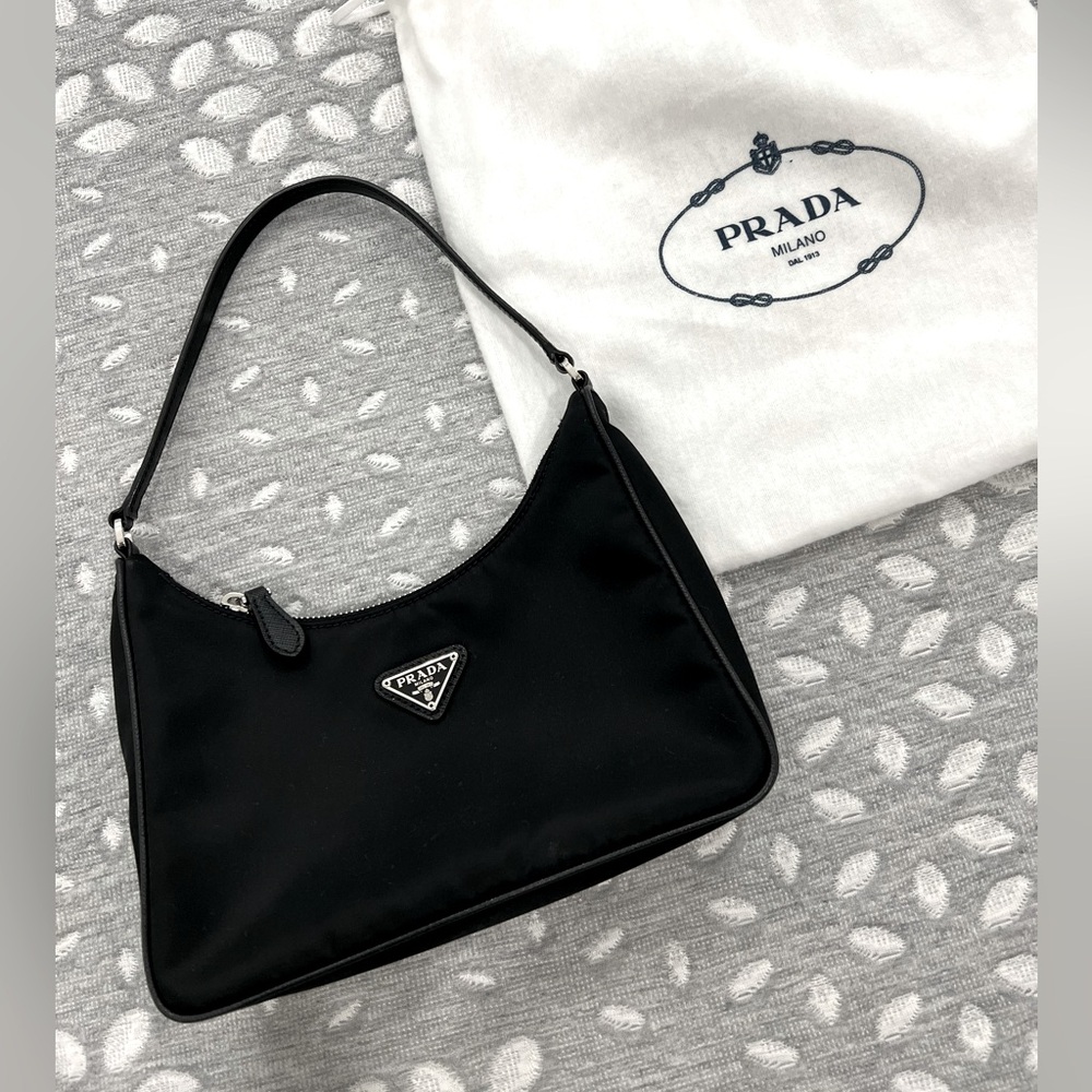 Prada 2005 Nylon Leather strap shoulder bag